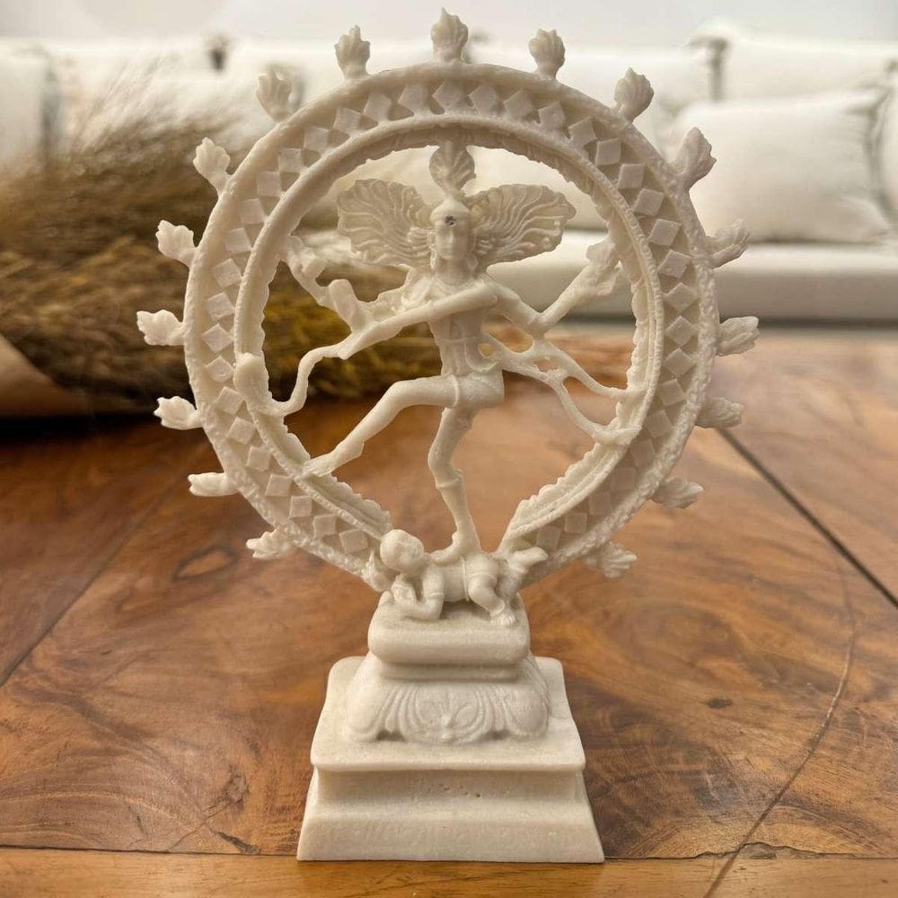 Shiva Nataraja De Pó De Mármore 18Cm