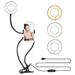 Ring light iluminador led anel mesa regulavel celular