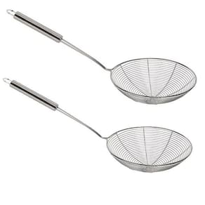Kit 2 escumadeiras peneira de para frituras aço inox cozinha