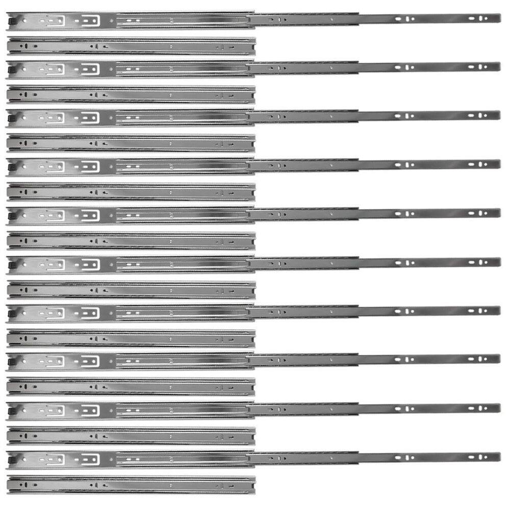 Kit 20 corrediça telescópica 450mm x 35mm 35kg gaveta 10 par