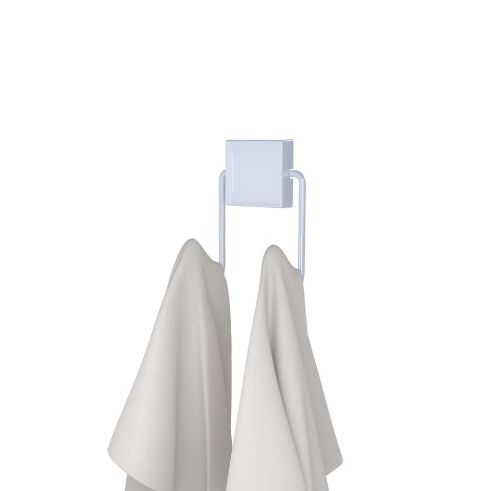 Gancho Duplo Banheiro Aço Exclusive Branco - DiCarlo