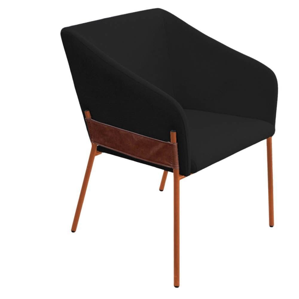 Cadeira para Sala de Jantar Flavia Bouclê Preto/Bronze