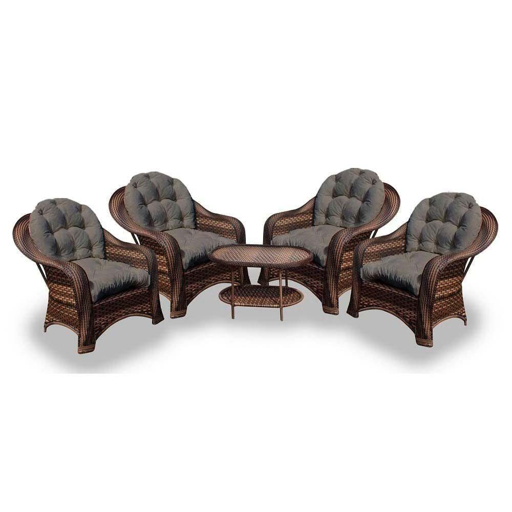 Conjunto De Poltronas 4 Poltronas + 1 Mesa Centro Fendi