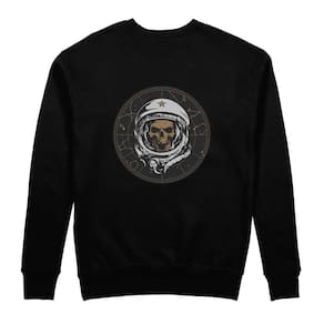 Casaco de Frio Flanelado Masculino Moletom Estampado Astronauta Caveira Confortavel Moda Inverno