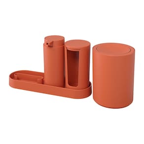 Conjunto para Banheiro Coza Serene 4 Peças Laranja Papaya