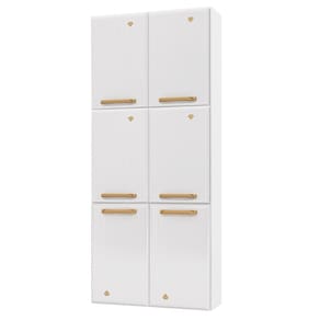 Paneleiro Duplo Aço Diamante 6 Portas Branco - Telasul