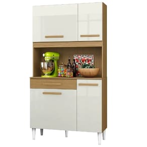 Armário de Cozinha 910 Aramoveis 4 Portas 1 Gaveta Cor Atacama Off White