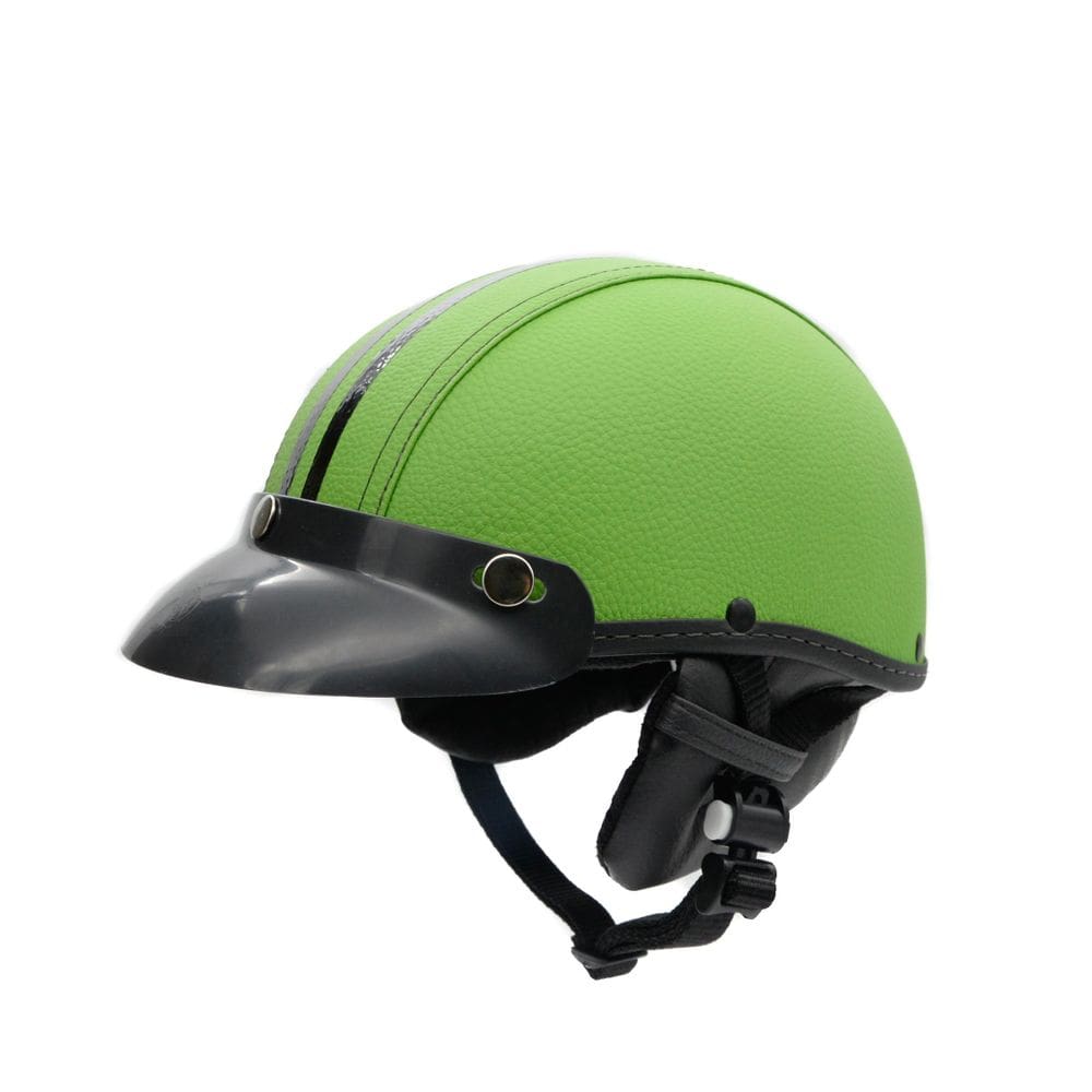 Capacete coquinho scooter moto elétrica bike couro neon