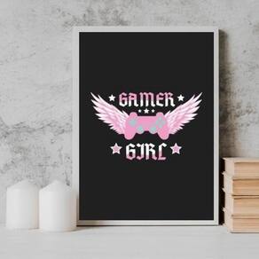 Quadro Decorativo Gamer Girl 33X24Cm Branca
