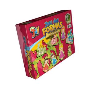 Brinquedo Jogo Das Formas Castelo Das Princesas Em Mdf +3