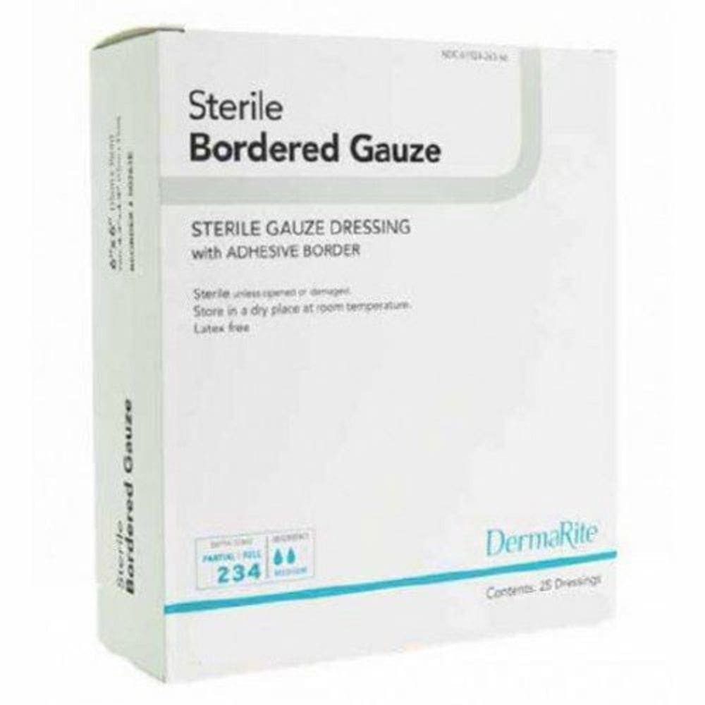Adesivo curativo dermarite 3-3/5 X 4 polegada gauze square branco estéril 50 contagem por DermaRite