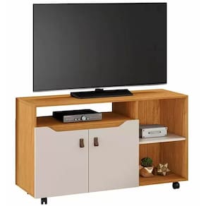 Rack Seleto para TV até 49 Polegadas 2 Portas JCM Cor Cinamono Off White