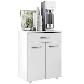 Balcão Duna para Cozinha 2 Portas 1 Gaveta Aramoveis Cor Branco