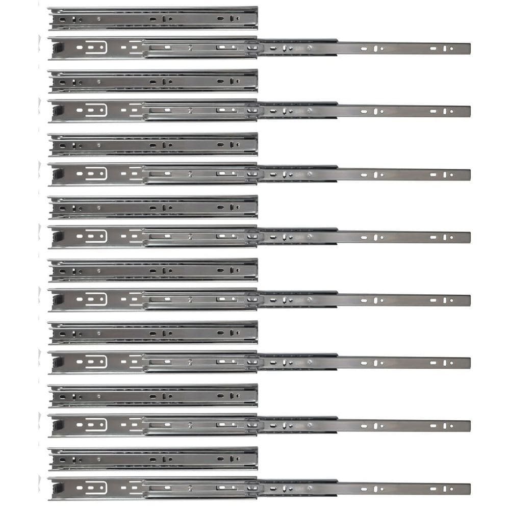 Kit 16 corrediças telescópicas 30cm 25kg para gaveta 8 pares