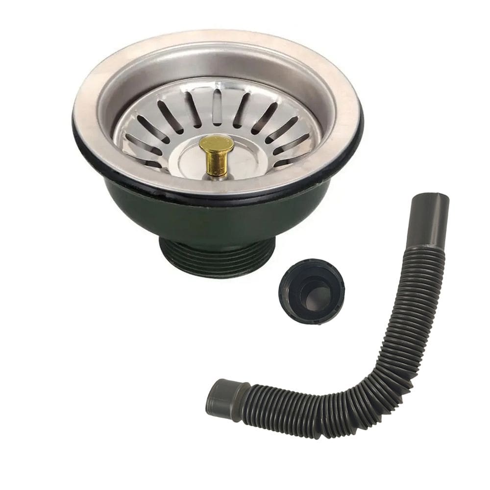 Ralo Valvula Dreno Filtro de Pia 10x10 Inox Sifao Tubo de Escoamento Cozinha Lavanderia Lavabo Casa