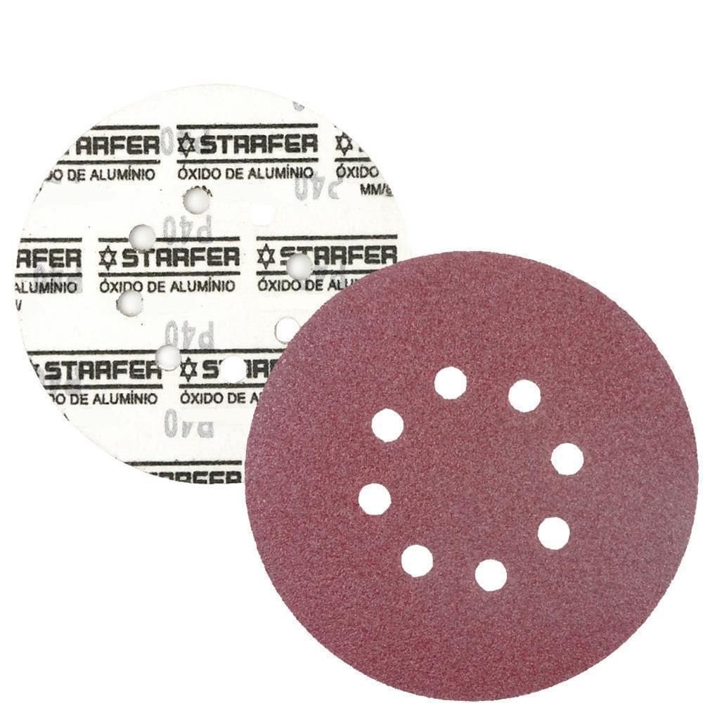 Kit 100 disco de lixa tiras aderentes ferro 180mm grão 60 - starfer