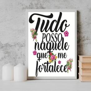 Quadro Tudo Posso Naquele Que Me Fortalece 33X24Cm