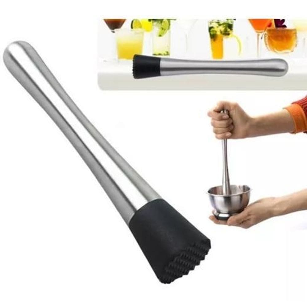 Socador inox 20,5 cm caipirinha drinks bartender