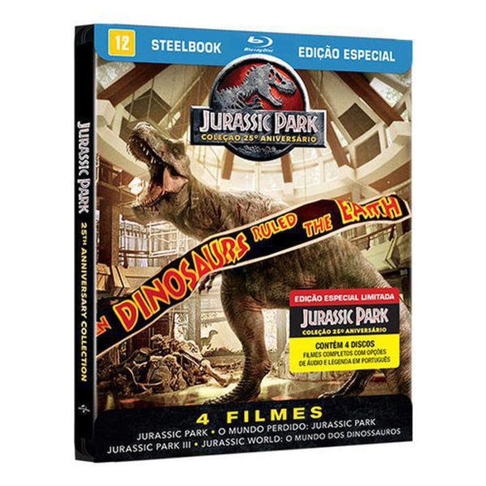 Steelbook blu-ray coleção jurassic park 1-4
