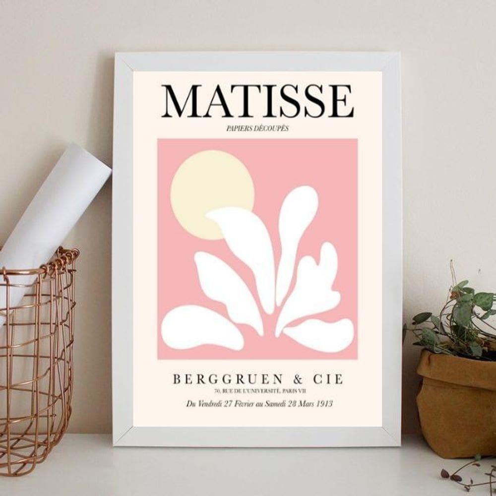 Quadro Arte Matisse Paleta Rosa 45X34Cm