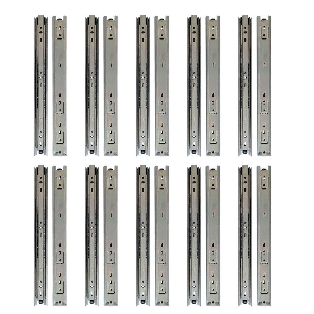 Kit 20 corrediça telescópica 30cm para gaveta trilho 10 par