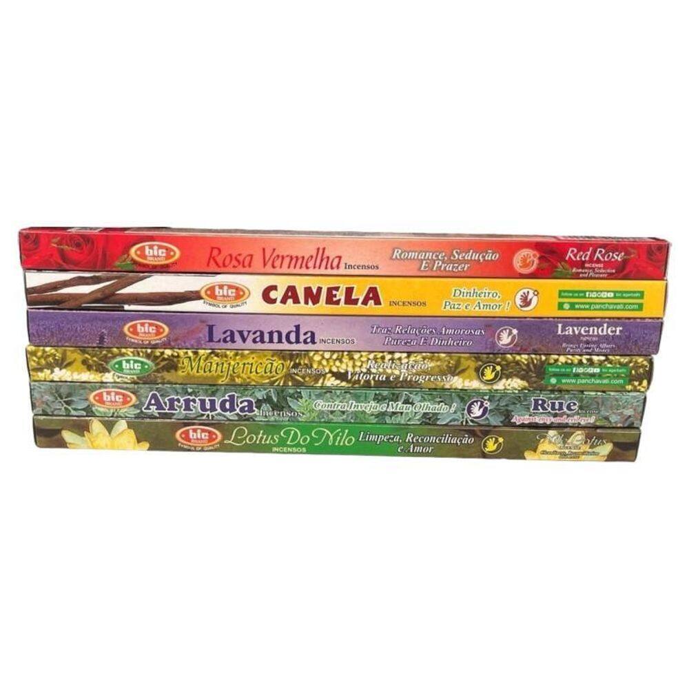 Kit 25 caixas incenso indiano bic - aromas