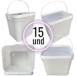 Balde retangular 3.6l revestimento em epóxi fenólico 15 pcs