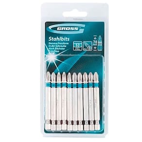 Kit 10 ponteiras bits phillips ph2 70mm profissional gross