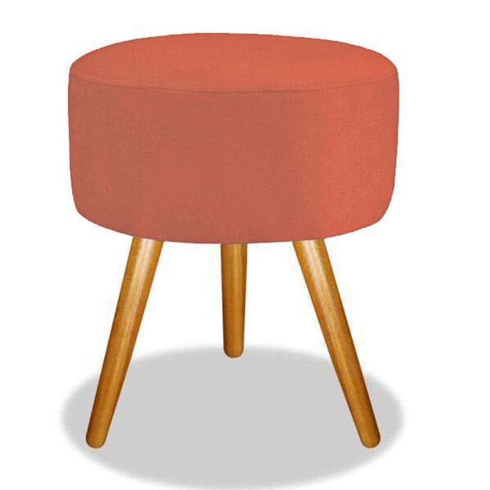 Puff para sala pé palito terracota 50 cm altura
