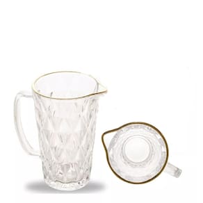 Jarra De Vidro Diamond Fio De Ouro Lyor 1L Para Bebidas 20Cm