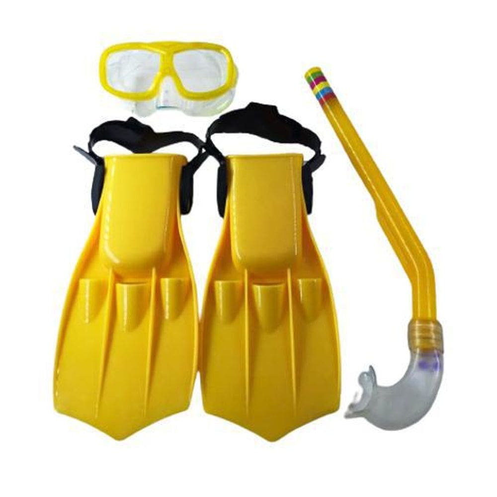 Kit mergulho infantil 3 peças silicone sunway - amarelo