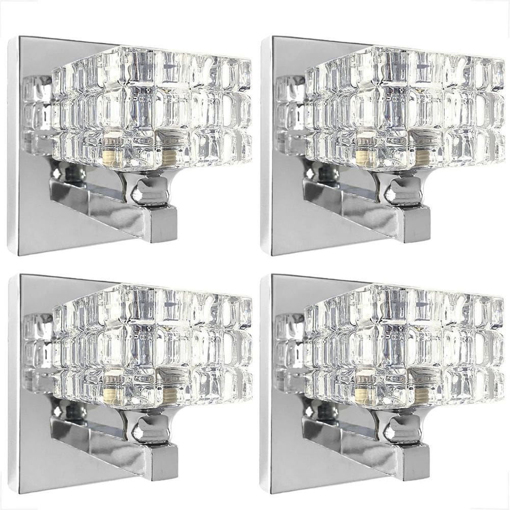 Kit 4 Arandela Interna De Cristal Cromado Corredor G9 Bet38