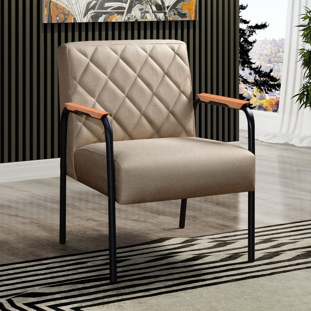 Poltrona Cadeira Decorativa Sala, Recepção, Escritório Ludmilla Marrom