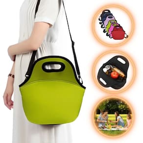 Bolsa Lancheira Térmica Neoprene Adulto Infantil Cor Amarela