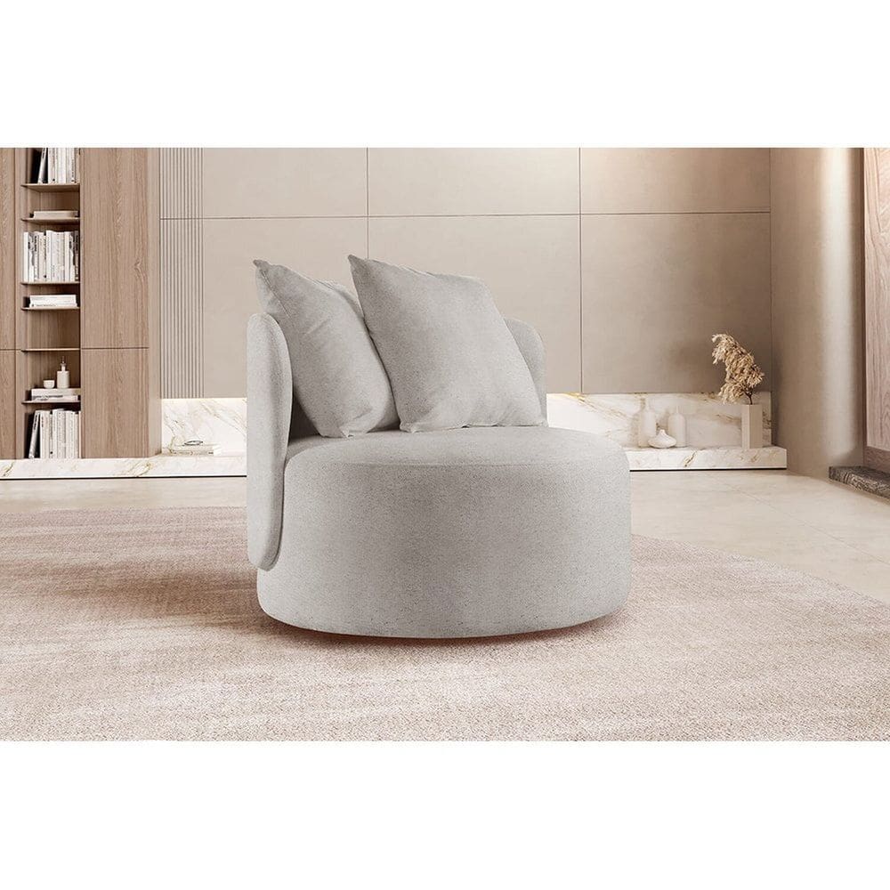 Poltrona Redonda Orgânica Moon Cinza