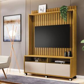 Estante para TV e Home Ripado Estilos Naturale/Off White