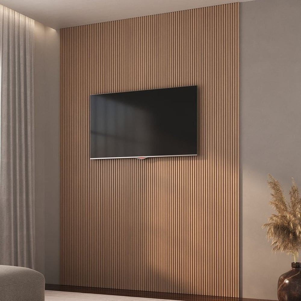 Painel Ripado de Poliestireno 12 Barras de 2,85m x 12,2cm Ruffino Marrom