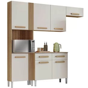 Armário de Cozinha Juma 7 Portas 2 Gavetas Aramoveis Cor Atacama Off White