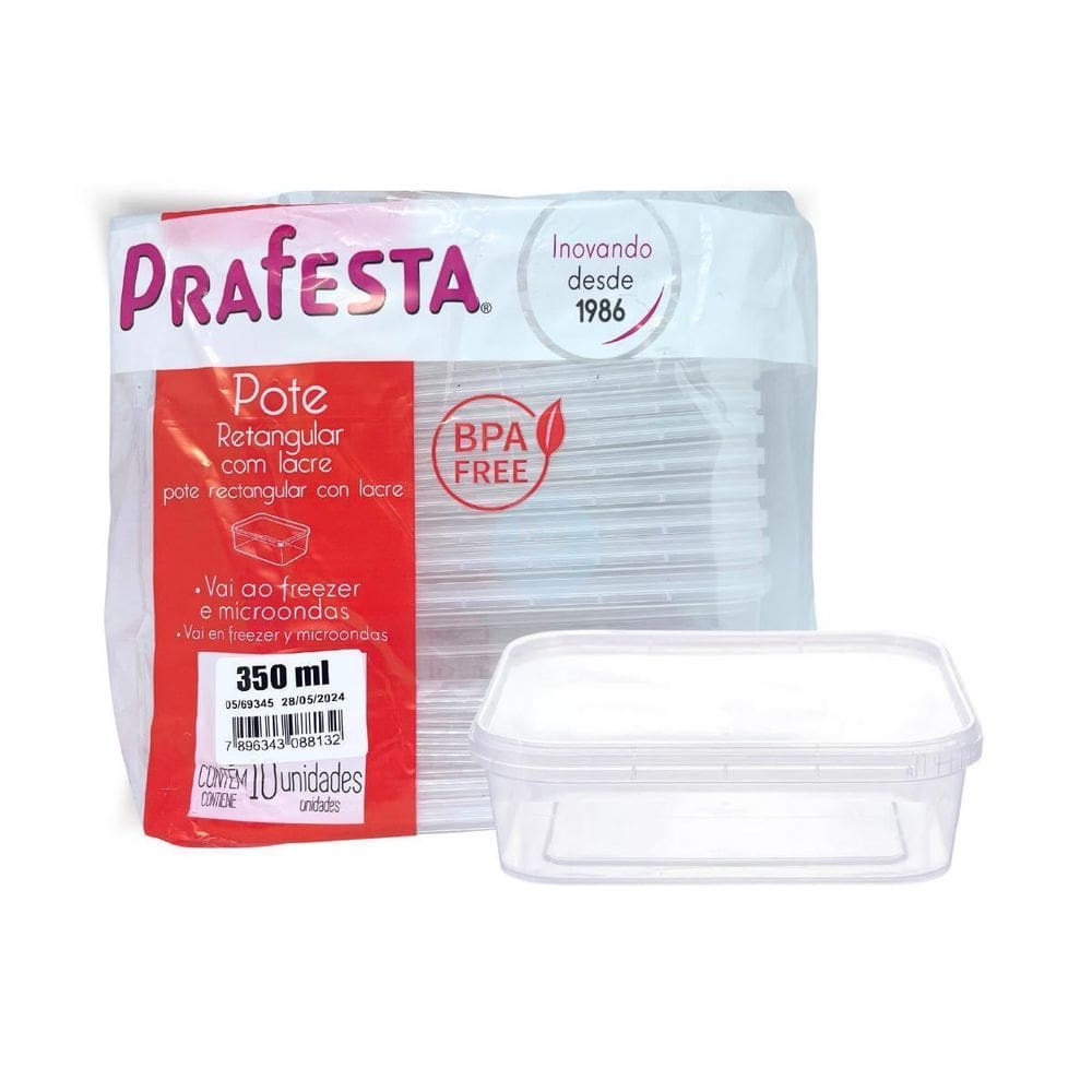 20 Potes Para Marmita De 350Ml Tampa Com Lacre 350Ml.