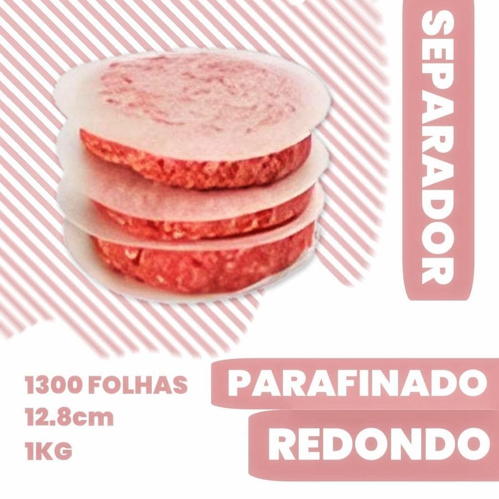 Papel manteiga parafinado separador hamburguer redono 12,8cm
