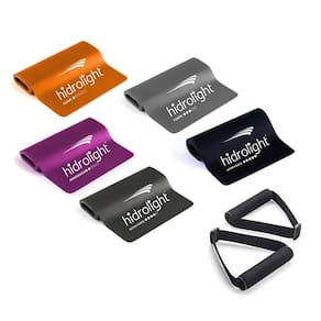 Kit 5 faixas elástica exercícios pilates tpe fl71 hidrolight