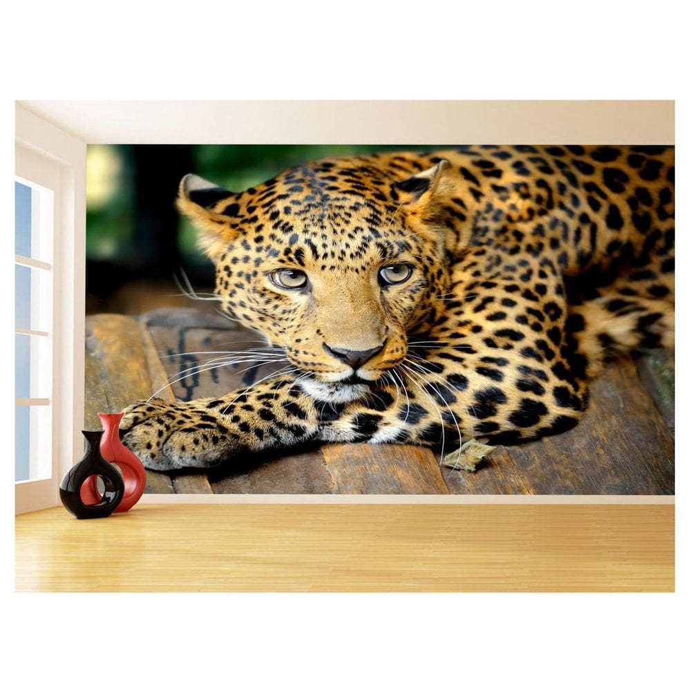 Papel De Parede 3D Animais Onça Pintada Estampa 3,5M Anm546