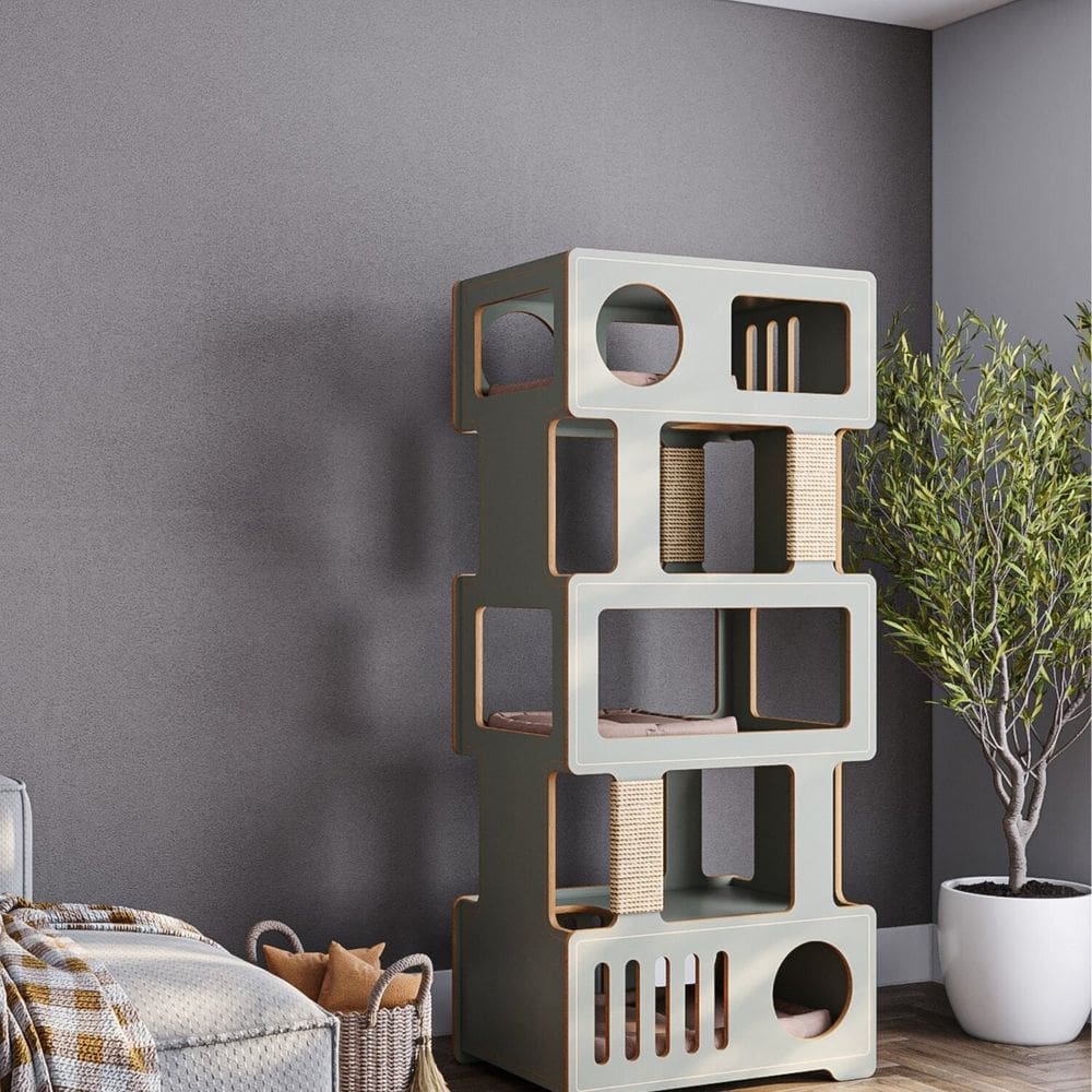 Torre Para Gatos Tom EVO - Linha Para Gatos de até 10kg Preta