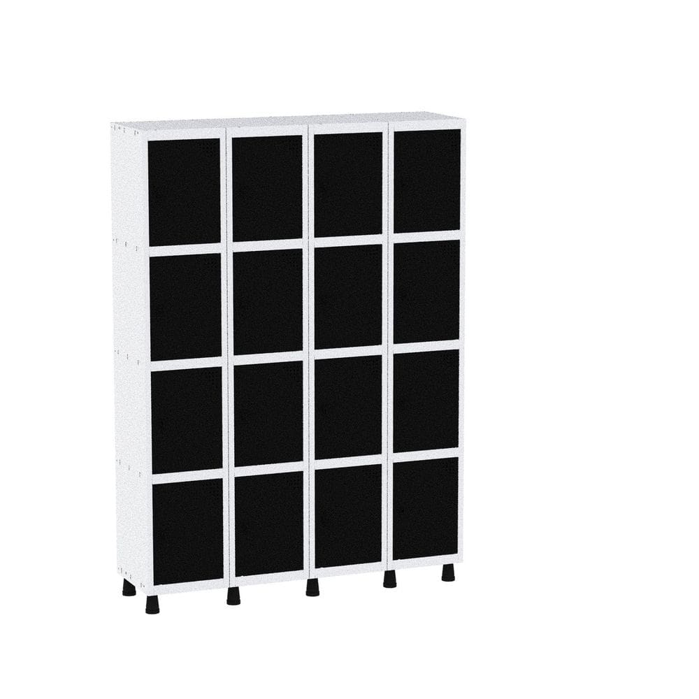 Armário Guarda Volume Locker Roupeiro 16 Portas Aço GRP 504/16 Branco/Preto