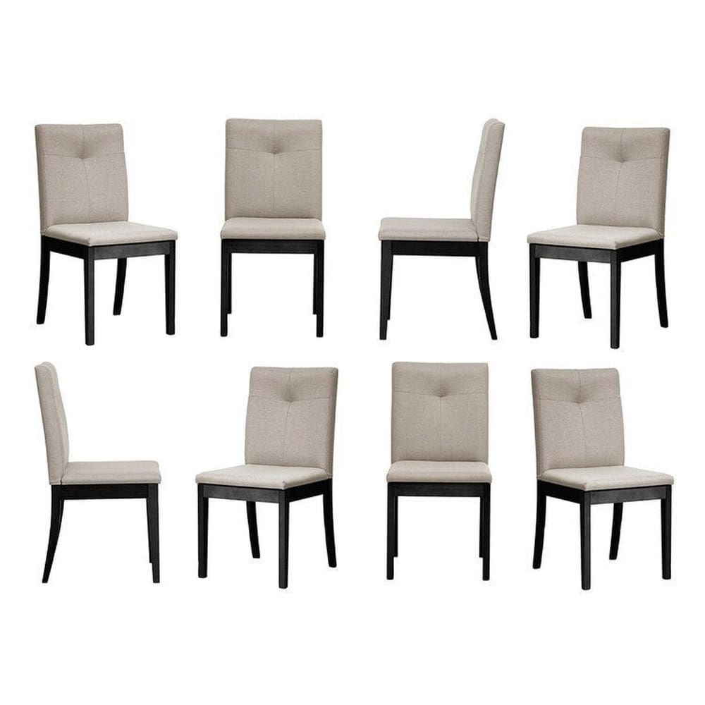 Kit 8 Cadeiras Estofadas Tiê Maxx CabeCasa MadeiraMadeira Preto/Bege Claro