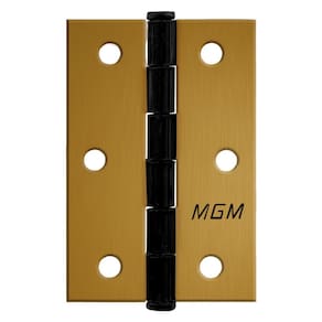 Dobradiça MGM 3 Unidades 3,5x2 1/4 Polegadas com Parafusos Bronze Latonado