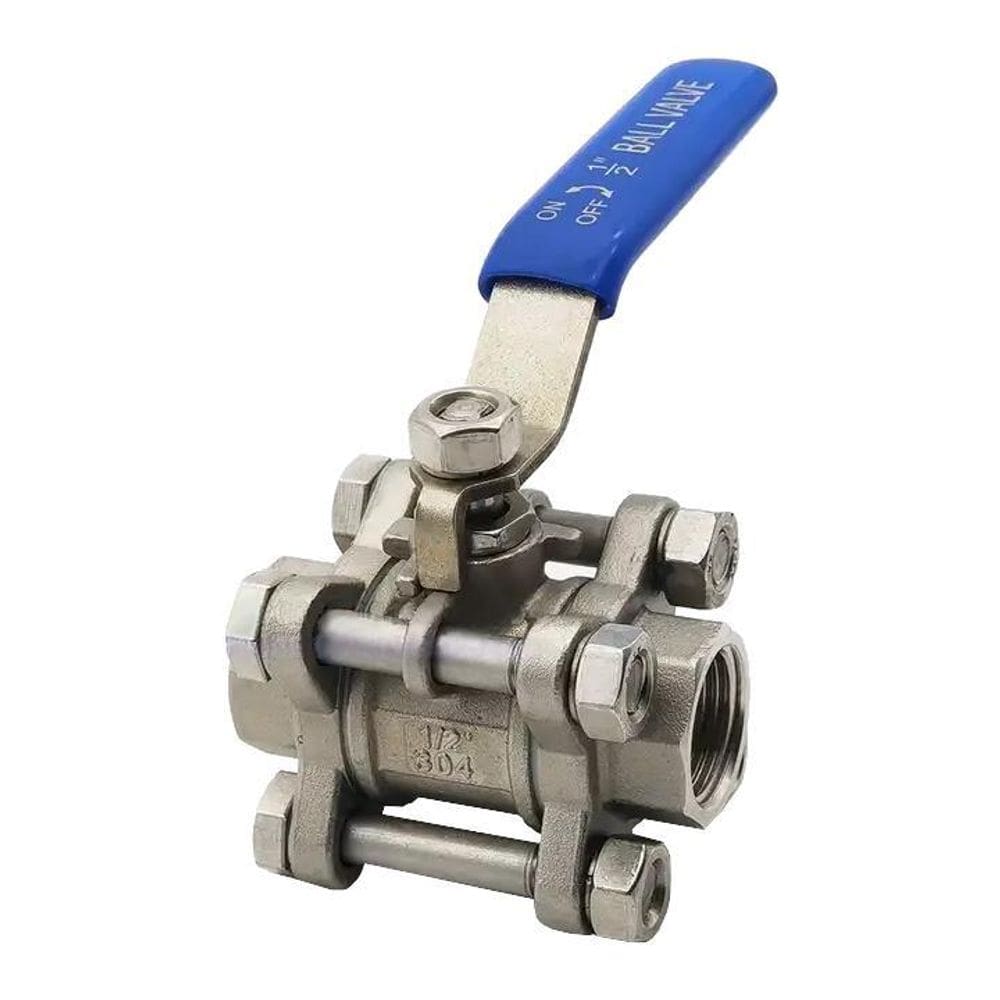 Válvula de  bipartida inox 304 rosca 1/2 pol sanitária