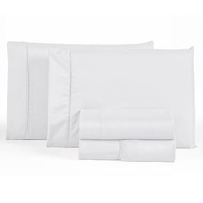 Jogo Lençol Com Elástico Para Cama Casal King 4 Peças 400 Fios Ponto Palito