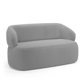 Sofá Orgânico 02 Lugares Living Glee 140cm Bouclê Cinza - Desk Design