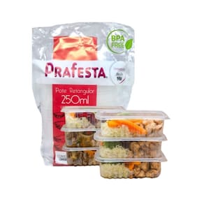Pote retangular 250ml - embanet - resistente